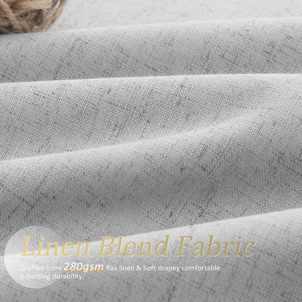 84 100% 린넨 암막 커튼, 2패널 세트, 단열, 거실 및 침실용 룸 다크닝