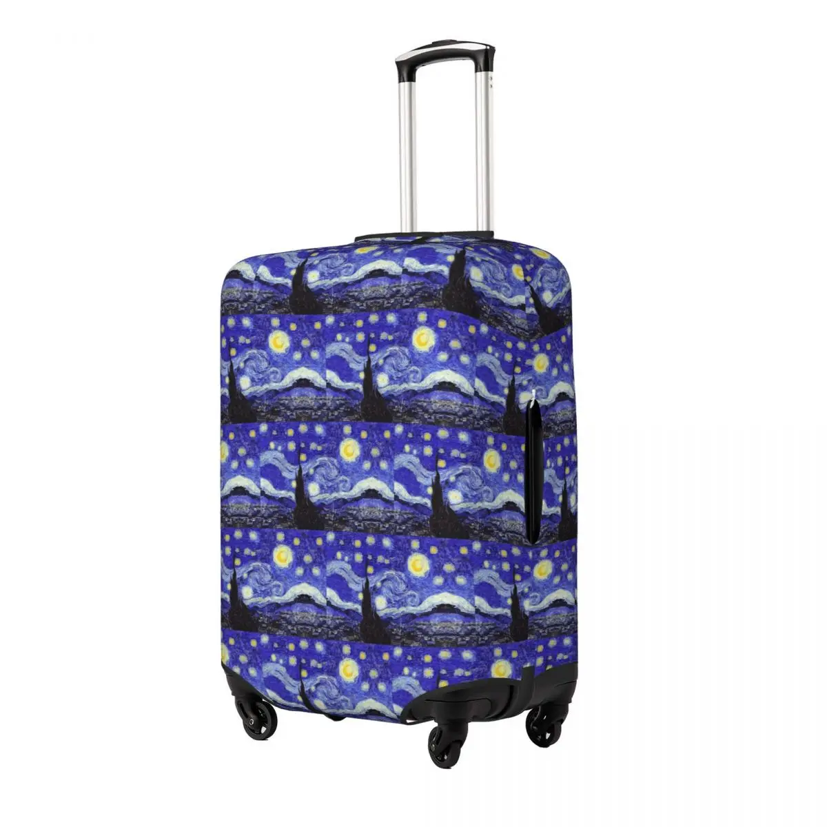 

A Starry Night Van Gogh Mountain Inspiration Suitcase Cover Protection Elastic Travel Luggage Protector Covers for 18-32 Inch