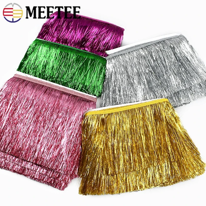

2/5M Meetee 10/15/20cm Sequin Fringe Tassels Sewing Clothes Lace Fringes Trim Latin Dress Curtain Decoration Trimmings Accessory