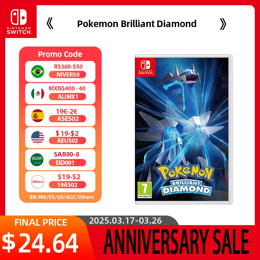 Pokemon Brilliant Diamond - Nintendo Switch Game Deals 100% Official Physical Game Card Genre Action RPG for Switch OLED Lite