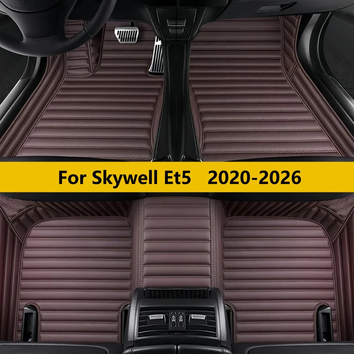 

Custom Car Floor Mats For Skywell Et5 2020 2021 2022 2023 2024 2025 2026 Car Leather Carpet Pads Full Set Foot Matts Rugs