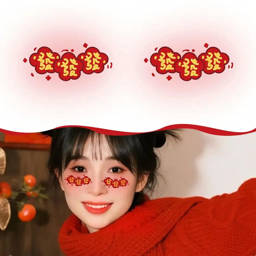 

2026 New Year Face Decals Easy-Apply Festive Makeup Stickers For Parties Temporary Waterproof Facial Decor Tattoo Accessori Y8O7