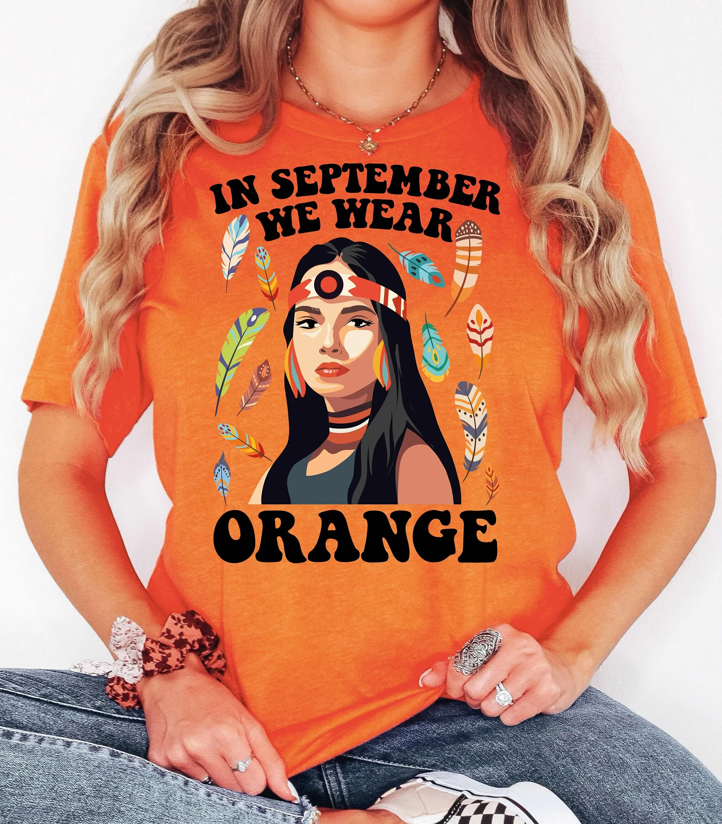 In September We Wear Orange Canada Children Indigenous T Shirt People Unity Day Indian Residential School System