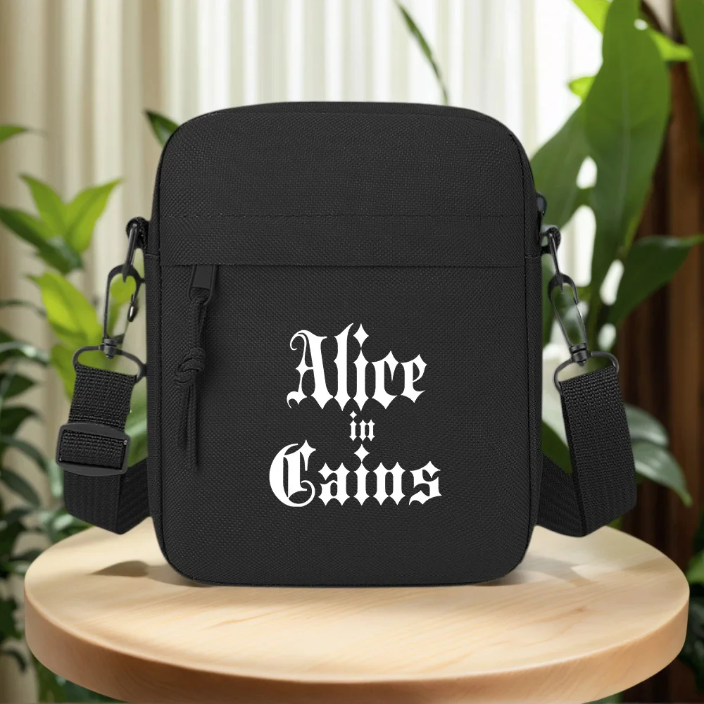Alice In Chains Gothic  Men Crossbody Bag Single Shoulder Women Cartoon Anime Film Printing Design Unisex