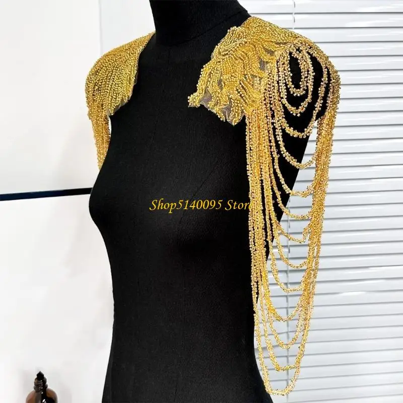 dxae結婚式の肩エポレットスパンコールエポレットイブニングパーティーショルダーアクセント