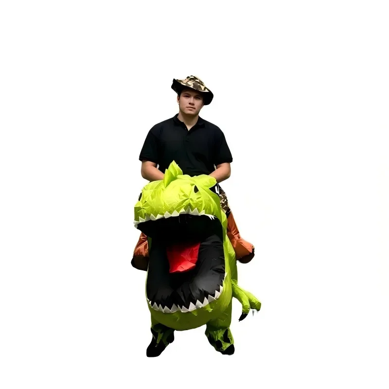 Birthday Party Festival Celebration Festival Show Ride Run Green Dinosaur Inflatable Play Suit