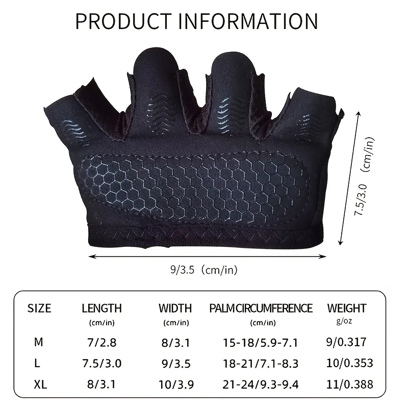 Unisex Lightweight 4-Finger Fitness Gloves Anti‑Slip Anti‑Callus Palm Protection for Indoor Gym & Outdoor Sports Training