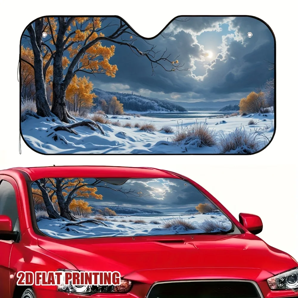 

1pc Autumn Wilderness Car Sun Visor, Perfect For Short-term Parking In Any Environment, Quickly Blocks Sunlight And Heat.