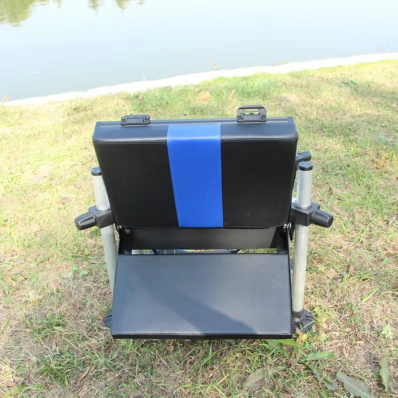 Selco SGSB-T02 صندوق معالجة الصيد للطي المحمولة قابل للتعديل ارتفاع الصيد الطعم مقعد الأدوات مسند الظهر صندوق مقعد #6