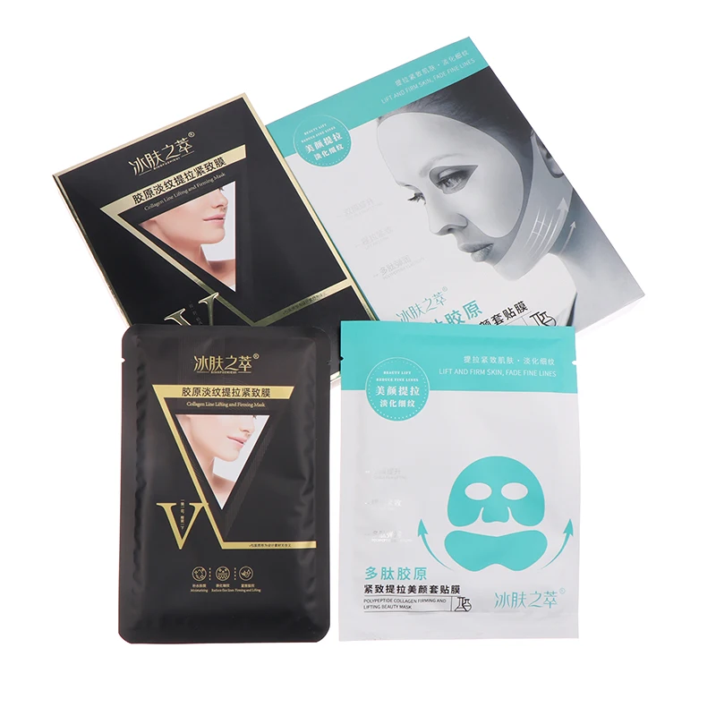 Masque raffermissant en forme de V, 5 feuilles, masque de Lifting du menton, Massage des rides, masque ligne en V, outil de soins amincissants pour la peau