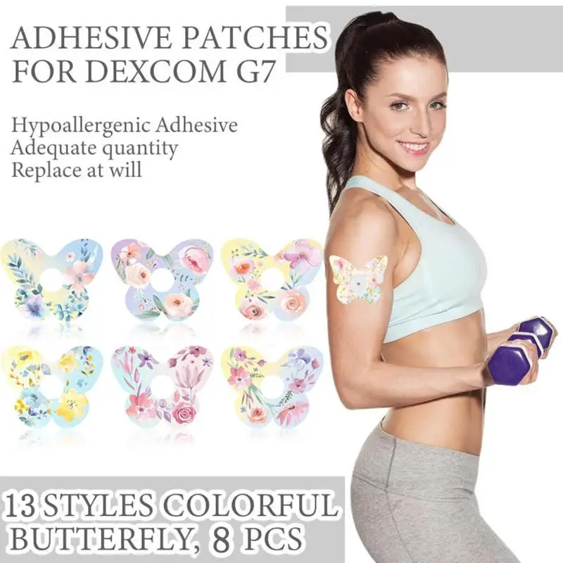 Glucose Monitor Sensor Patch Adhesive for Blood Sugar Meter Probe Invisible Fixed Wildflower