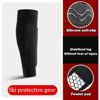 Ski Shin Guard Sleeves Pair, EVA Padded Anti‑Shin Bang Boot Bite Relief, Impact‑Absorbing Calf Protector for Skiing Snowboarding 3