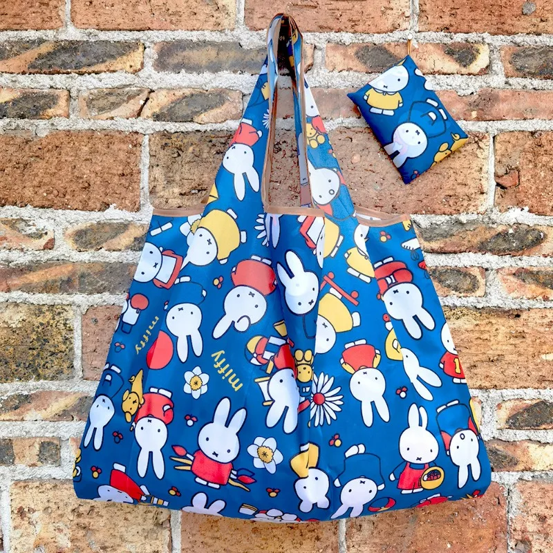 Miffy wiederverwendbare süße Handtaschen für Männer und Frauen, Einkaufstasche, Cartoon-Anime-Grafikdruck, tragbar, große Kapazität, Handtasche, Partygeschenke, neu
