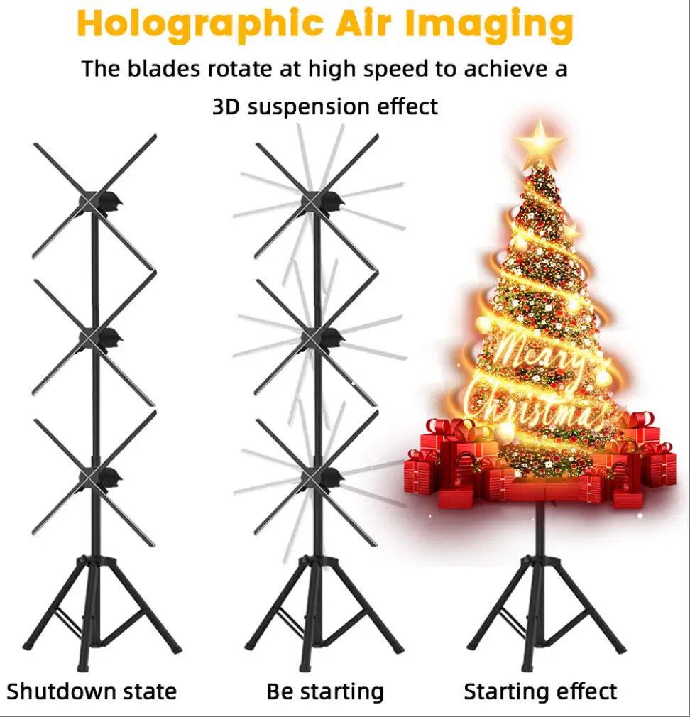 

Custom LED Fan 3D Hologram Display Naked Eye Stereo Holographic Projector Fan Remote Control 3D Hologram Fan