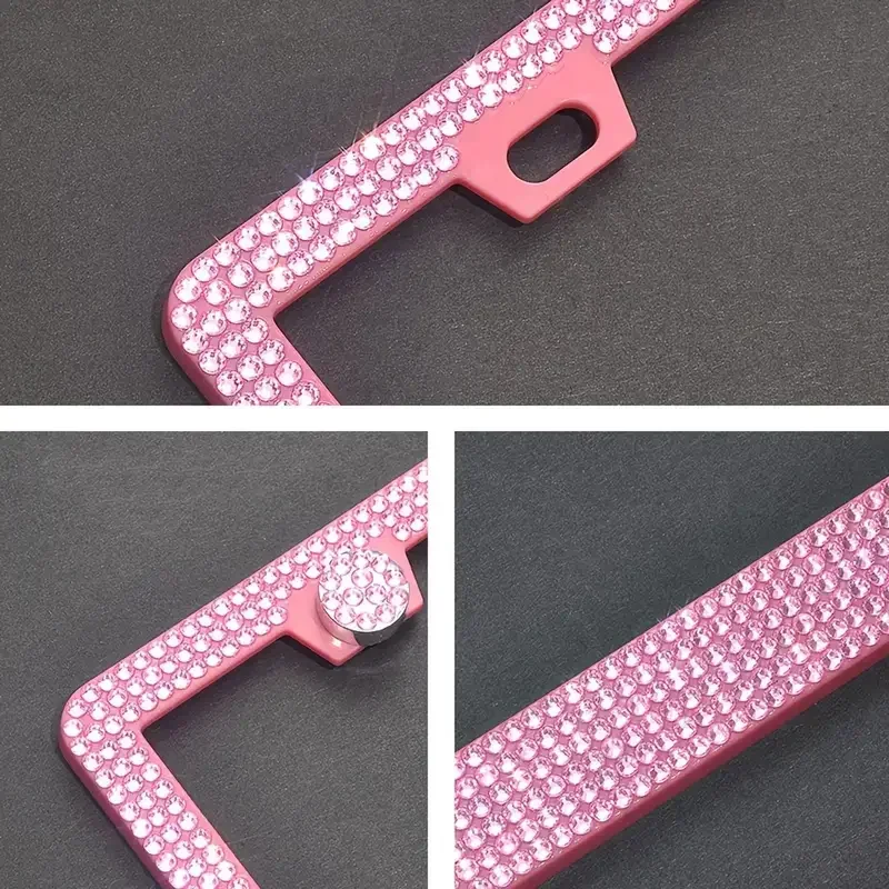 31*16cm Rhinestone Car License Plate Frame Cover Frame Auto Parts Glittering Crystal License Plate Holder for Ladies