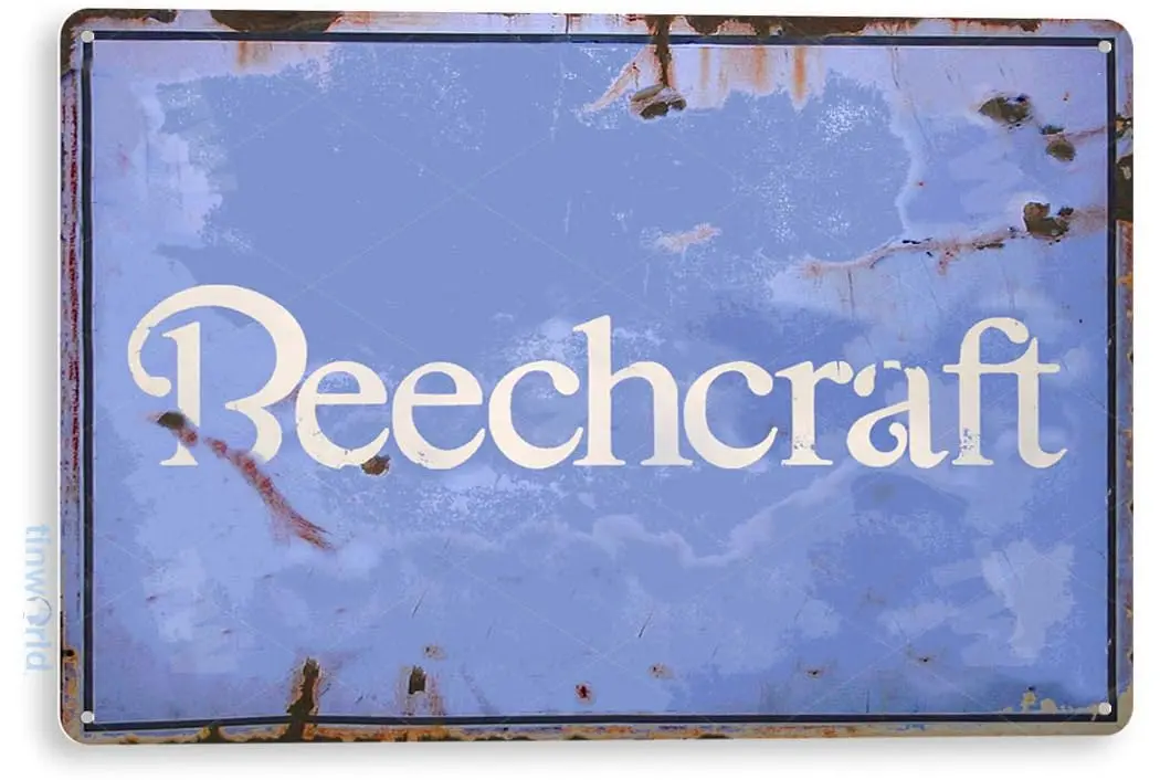 Tin Sign Beechcraft Aviation Airplane Hangar Garage Airport Mechanic Duty Shop Metal Sign Decor B860