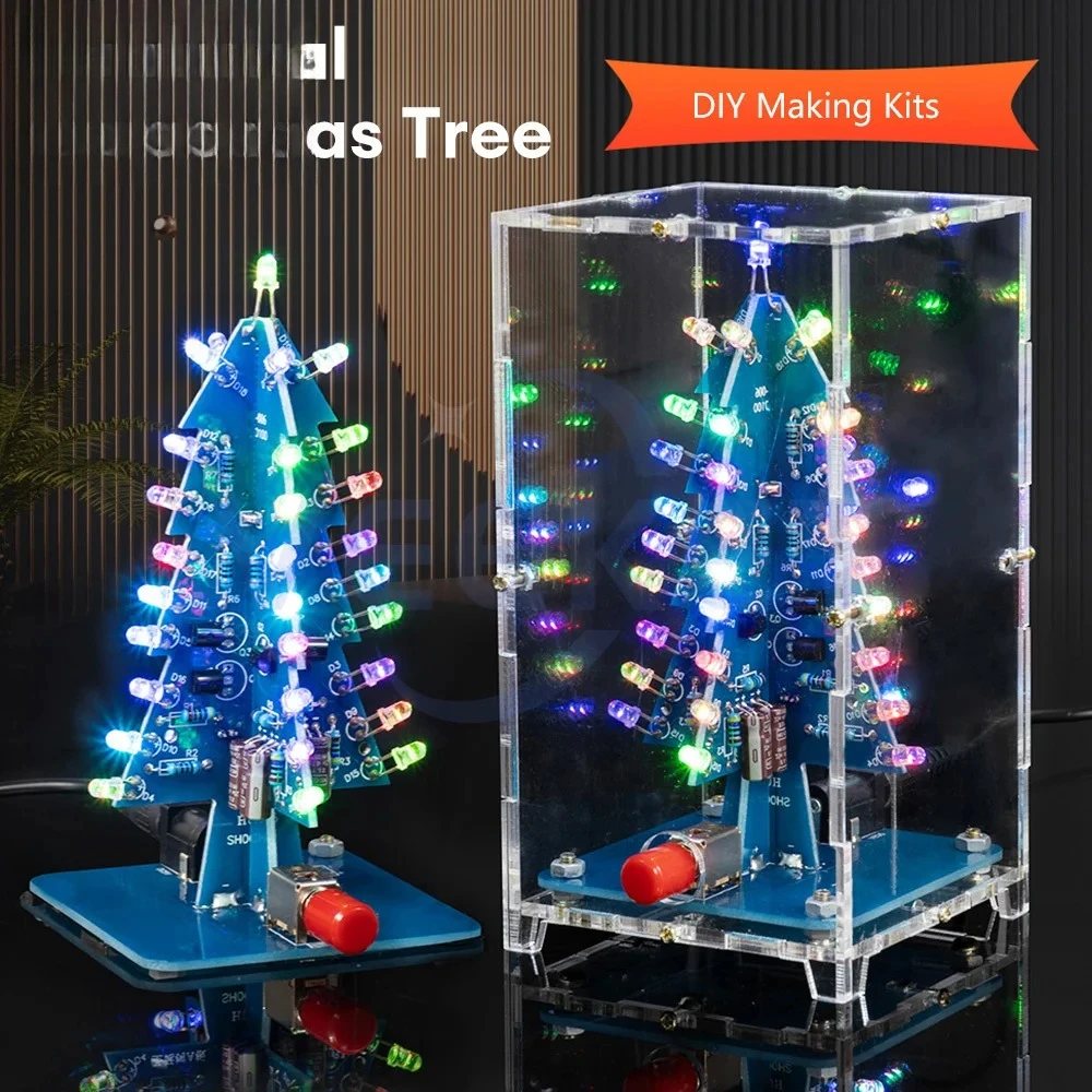 

Рождественская елка DIY Kit RGB светодиодная мигающая елка электронная сварка цветная 3D сварка обучение