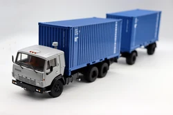 NEW SSM 1:43 KAMAZ 53212 Container Truck With Trailer GKB-8350 USSR Trucks Blue Diecast Models For Collection Gift