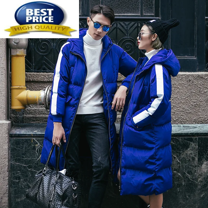 Down Cotton Winter Coat Female Streetwear Men's Clothing 2023 Korean Long Thick Warm Cotton Jacket Women Parka Man Hooded