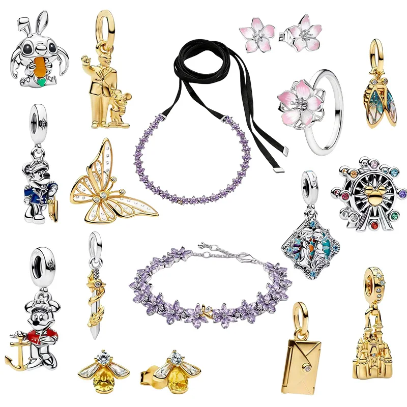 Nouvel ensemble de bijoux en argent S925, motif fleur de hibiscus, pour femme, collier ras du cou tendance avec perles
