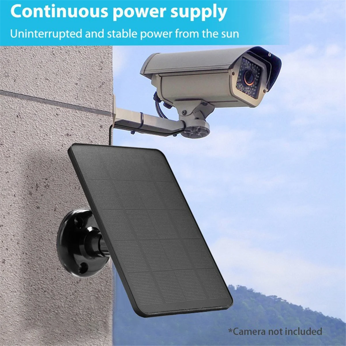 Panel Solar de 4W y 5V para cámara de seguridad, cargador Solar impermeable IP65 con soporte de 360 grados