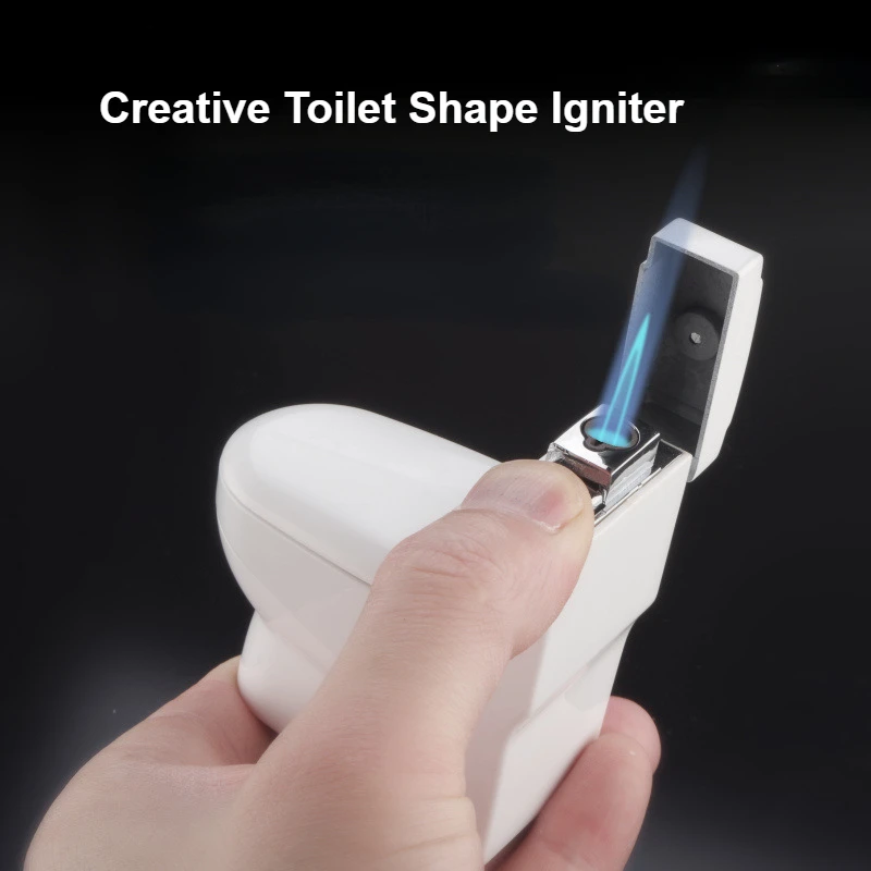 2024 Newest Personalized Toilet Shape Multifunctional Beer Opener Cigarette Lighter Direct Inflatable with Ashtray Fun Lighter