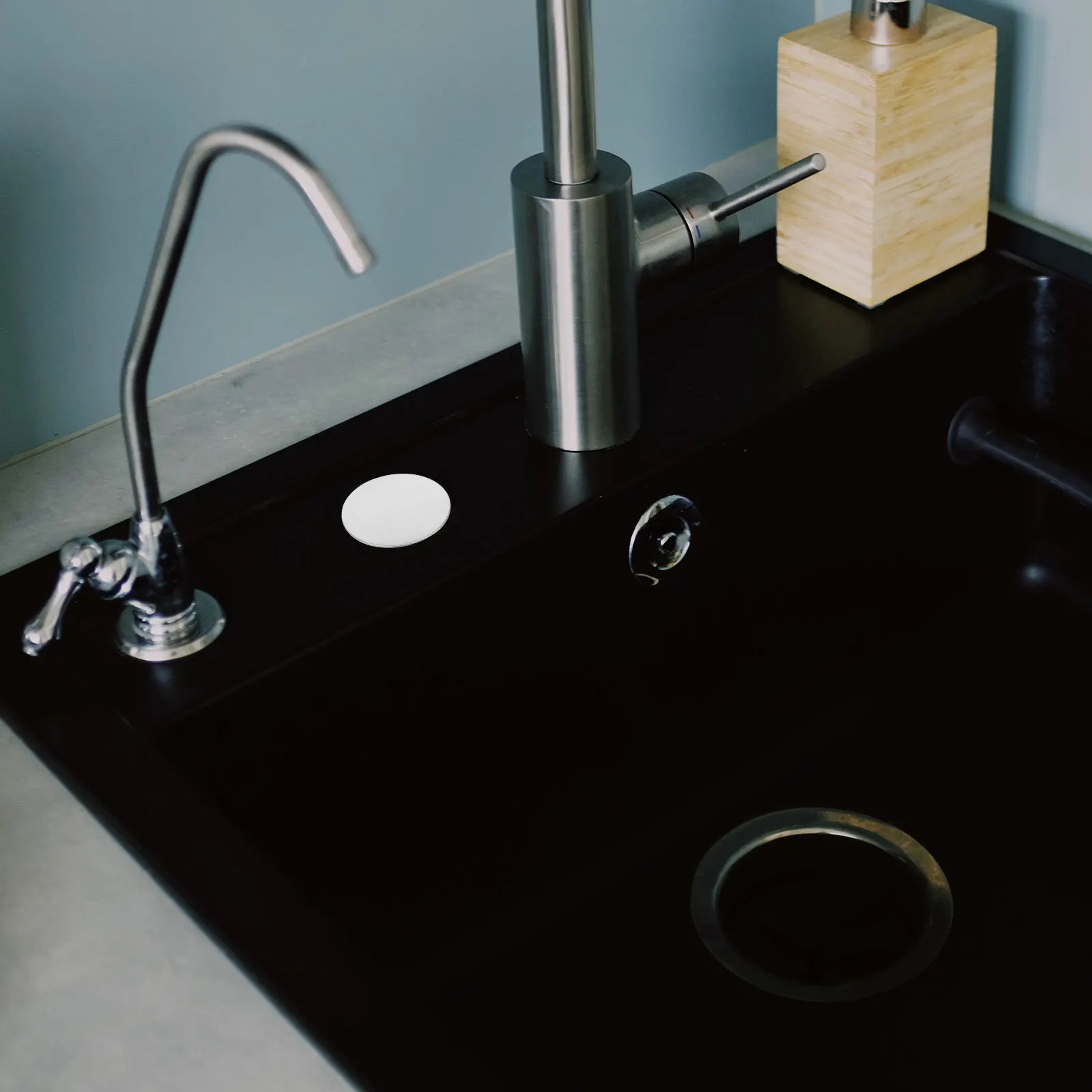 

Kitchen Faucet Hole Cover Rustproof Metal Sink Hole Plug Wash Basin Decorative Cover Soap Dispenser Replacement