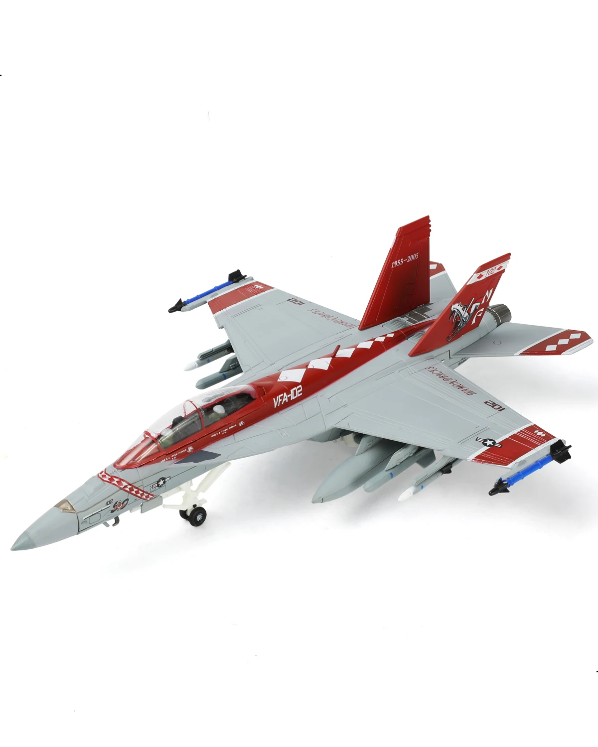 

Модель-копия истребителя F/A-18F Super Hornet VFA-102 Diamondbacks Red Tail Stinger Navy Carrier Fighter от NUOTIE, масштаб 1/100, для коллекционеров.