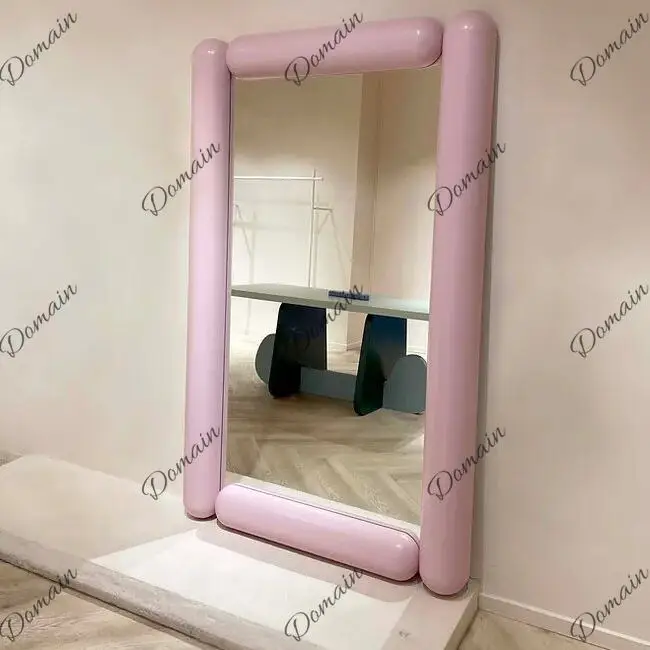 Nordic art home wall hanging square full-length mirror clothing store studio fitting mirror large floor-to-ceiling mirror
