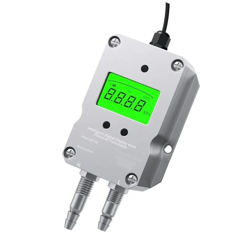 AB41-0-1 Kpa Digital Air Pressure Transducer 0-20Ma Output, Micro Differential Pressure Transmitter With LCD Screen For HVAC