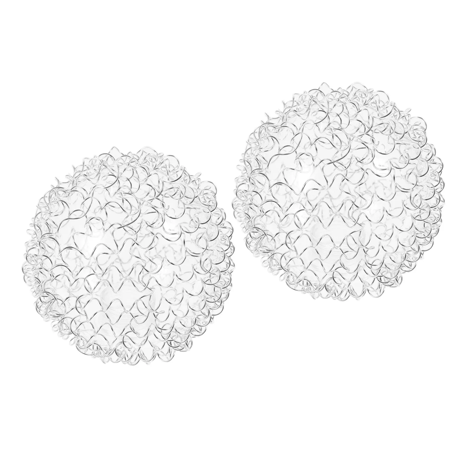 2Pcs Glass Globe Lampshade Aluminum Wire Wrap G9 Base Modern Pendant Ceiling Light Shade Replacement Globe Hanging Lamp