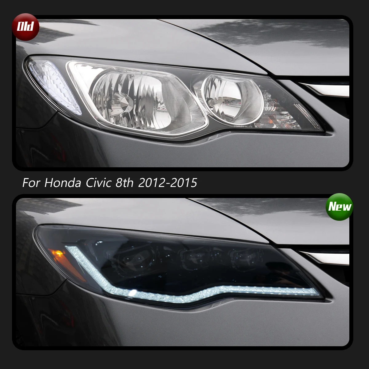 TYPY Car Lights For Honda Civic 8th FD2 Headlight 2012-2015 LED Projetor head Lamp Daytime Running Light Automotive Accessories