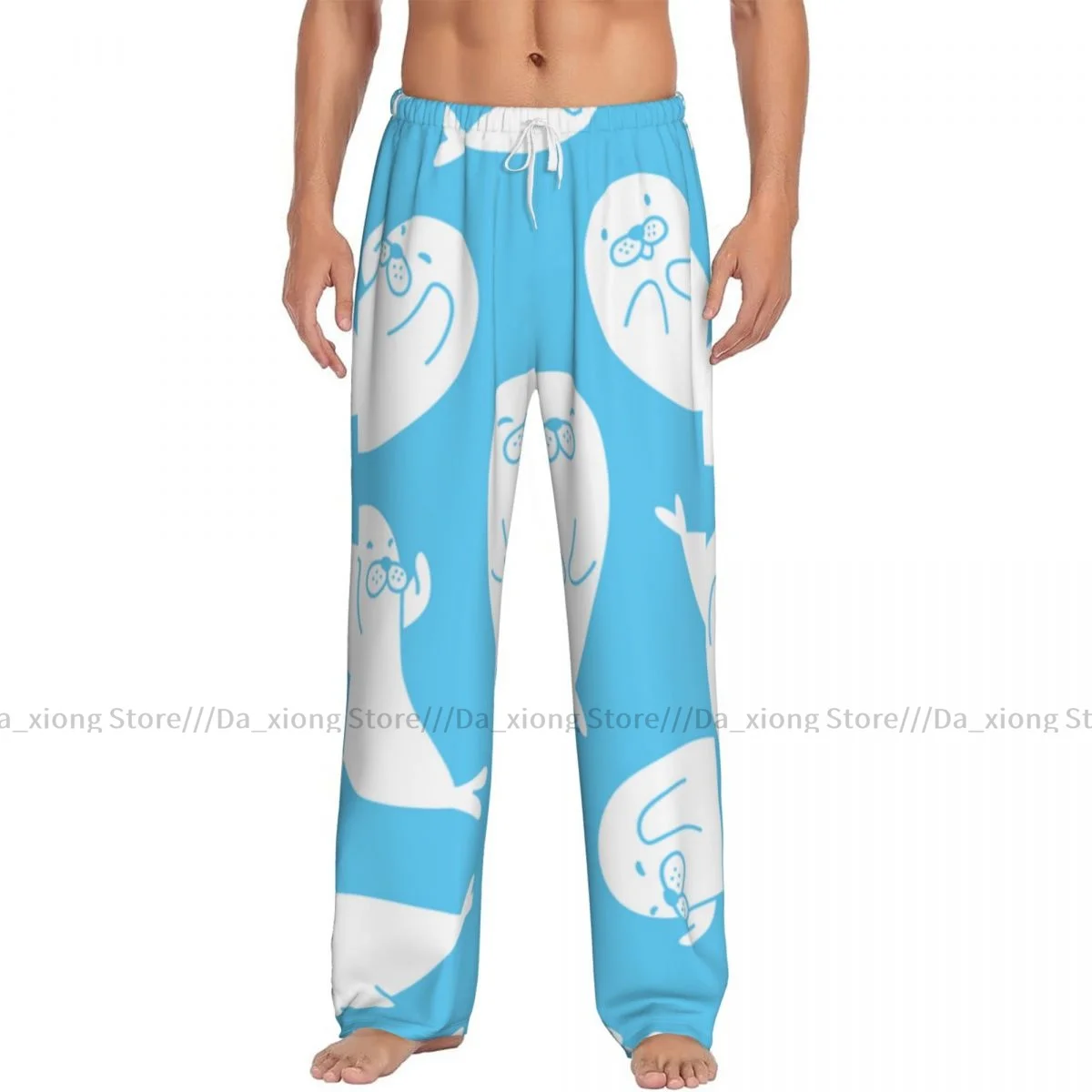 Men Sleep Bottoms Male Lounge Trousers Men's Cartoon Walrus Sea Lion Bear Polar Bear Pajama Pants