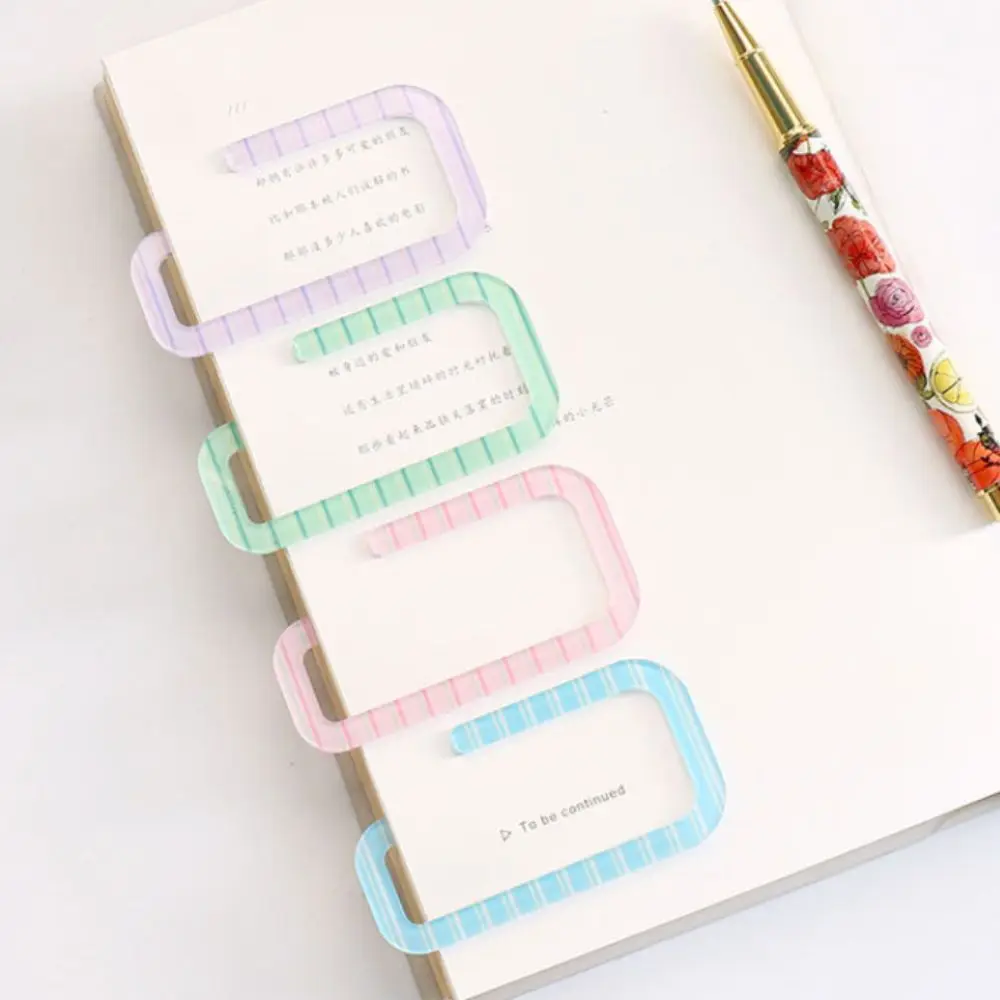 Mini Paper Clip Shape Striped Bookmark Creative Simple Book Page Marker Durable Book Decorative Ledger Bookmark Readers