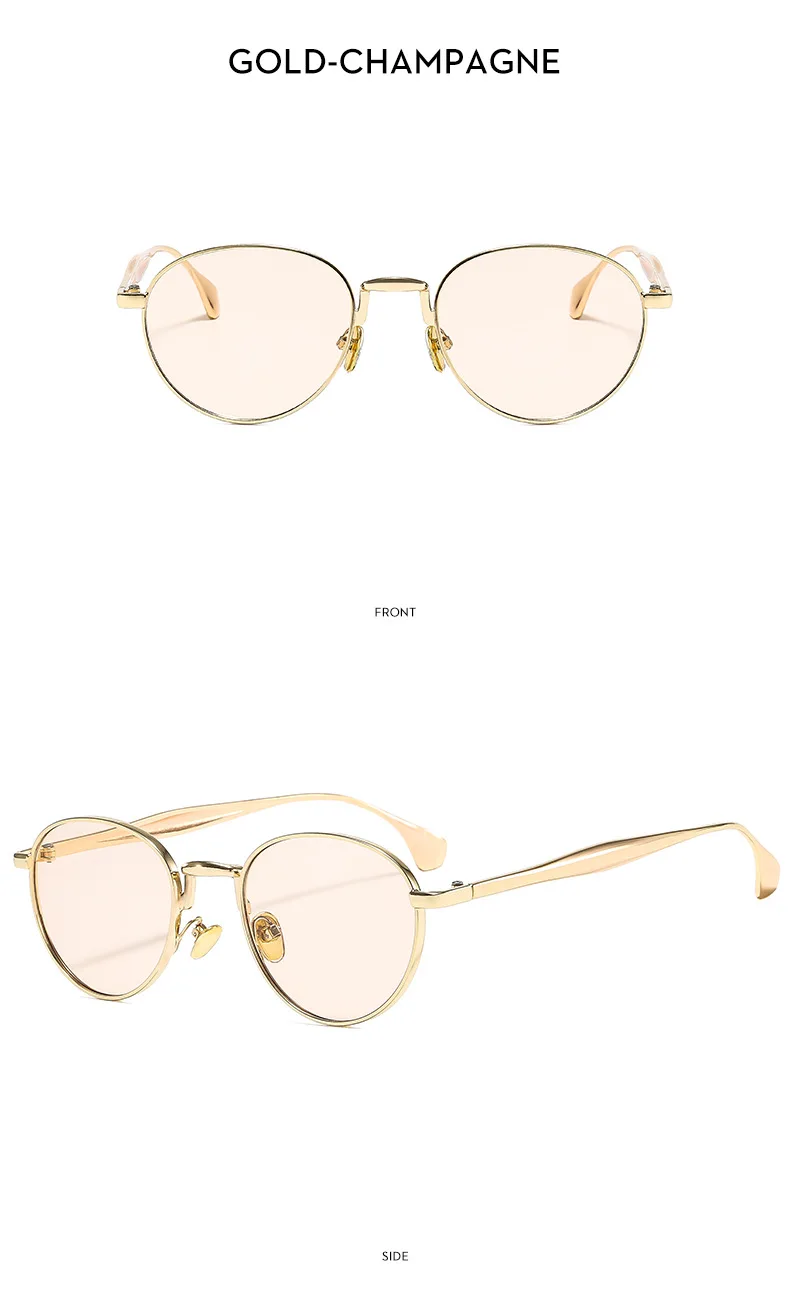SHAUNA Retro Metall Runde Punk Männer Sonnenbrille Shades UV400 Mode Trend Gradienten Frauen Sonnenbrille – Detail 16