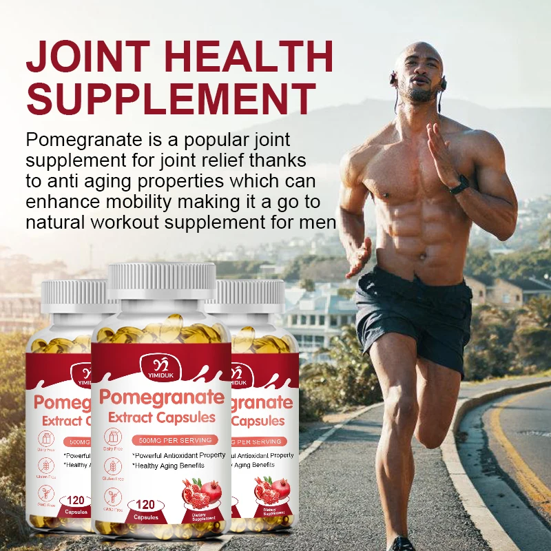 Natural Pomegranate Capsules for Skin & Heart Health Joint Support & Pre Workout for Men & Women  - Nitric Oxide Supplement