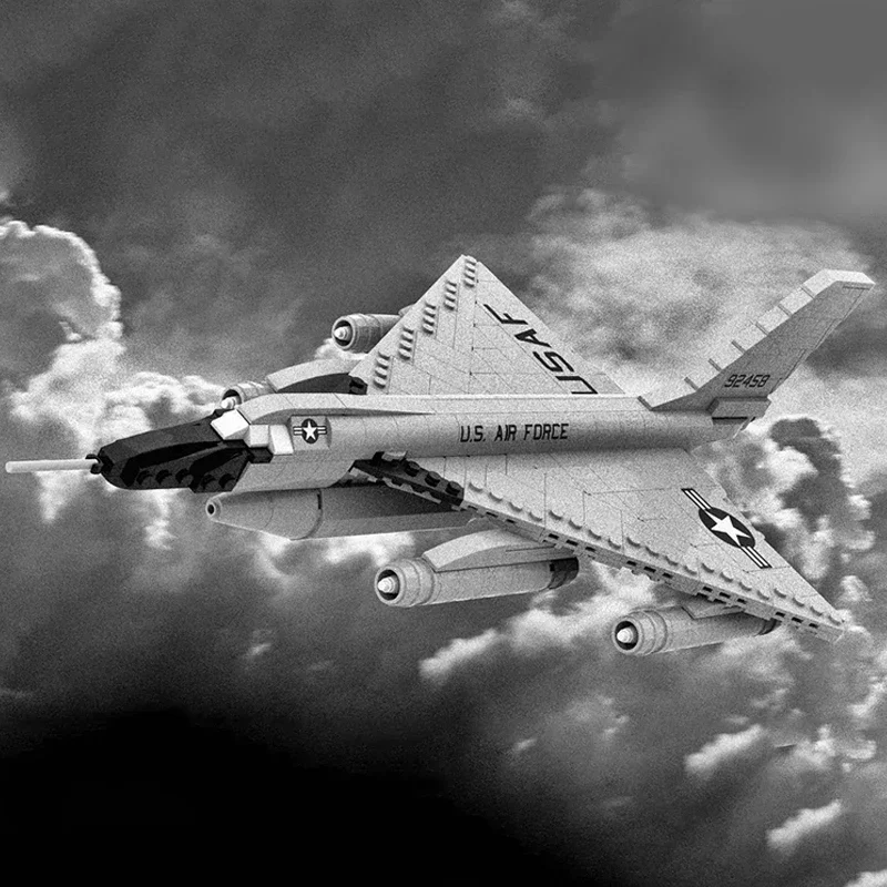 Modello Moc Mattoni da costruzione 1: 72 Aereo da caccia militare Tecnologia B-58 Blocchi modulari Regali Giocattoli di Natale Set fai da te Assemblaggio