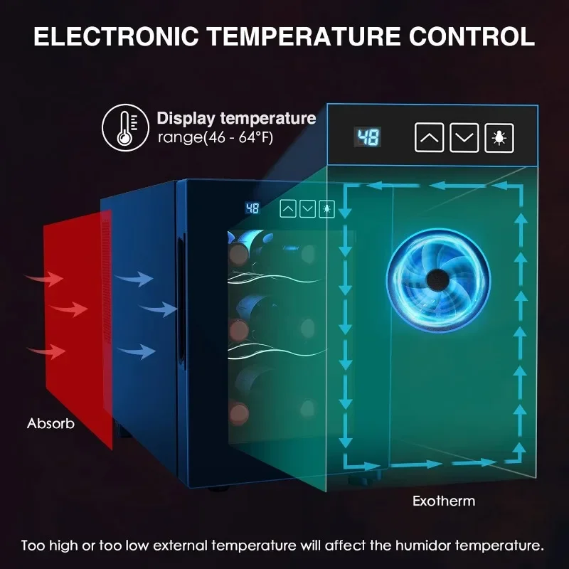HAOYUNMA 6-butelkowy chłodziarka do wina, wolnostojąca lodówka na wino z 46-66℉ Cyfrowa kontrola temperatury