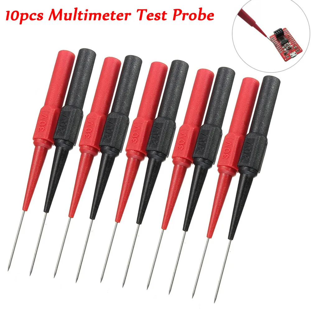 10Pcs 30V Diagnostic Tools Multimeter Test Lead Extention Back Piercing Needle Tip Probes Car Automotive Test Probe Kit 0.7MM