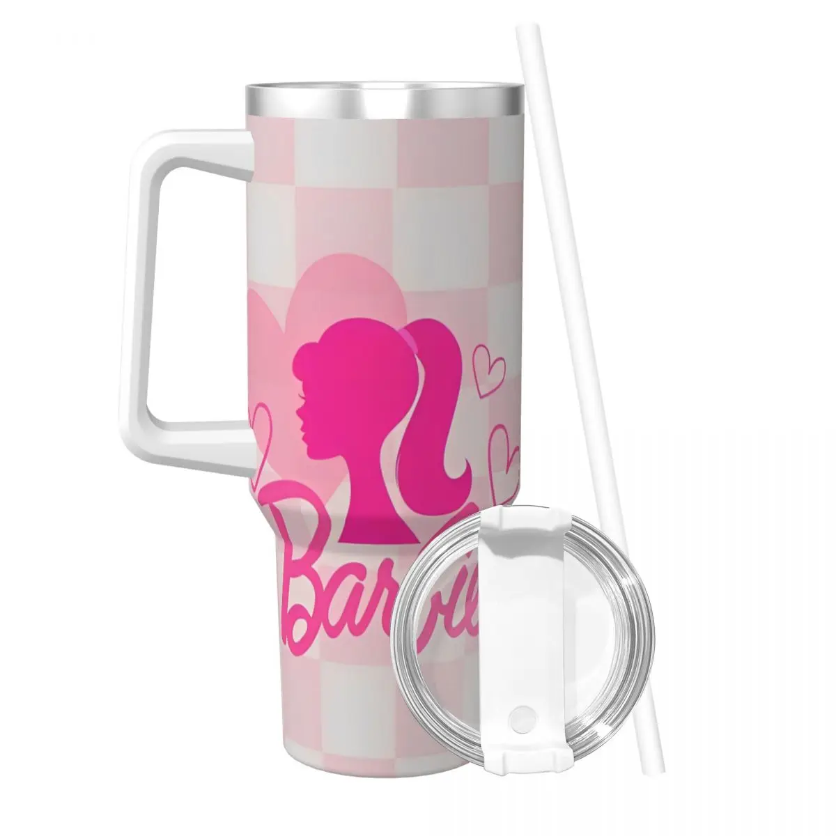 Barbie MINISO Stainless Steel Tumbler Travel Mugs Cup Large Thermal Cups Keep Heat Hot Drinks Milk Tea Water Bottle