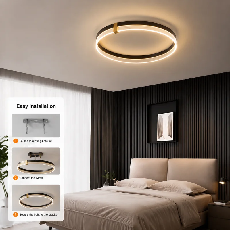 Ceiling Light Modern Round Acrylic LED Flush Mount Bedroom Study Room Fixture Vivid Minimalist Design Home Decor Ceiling Fixture