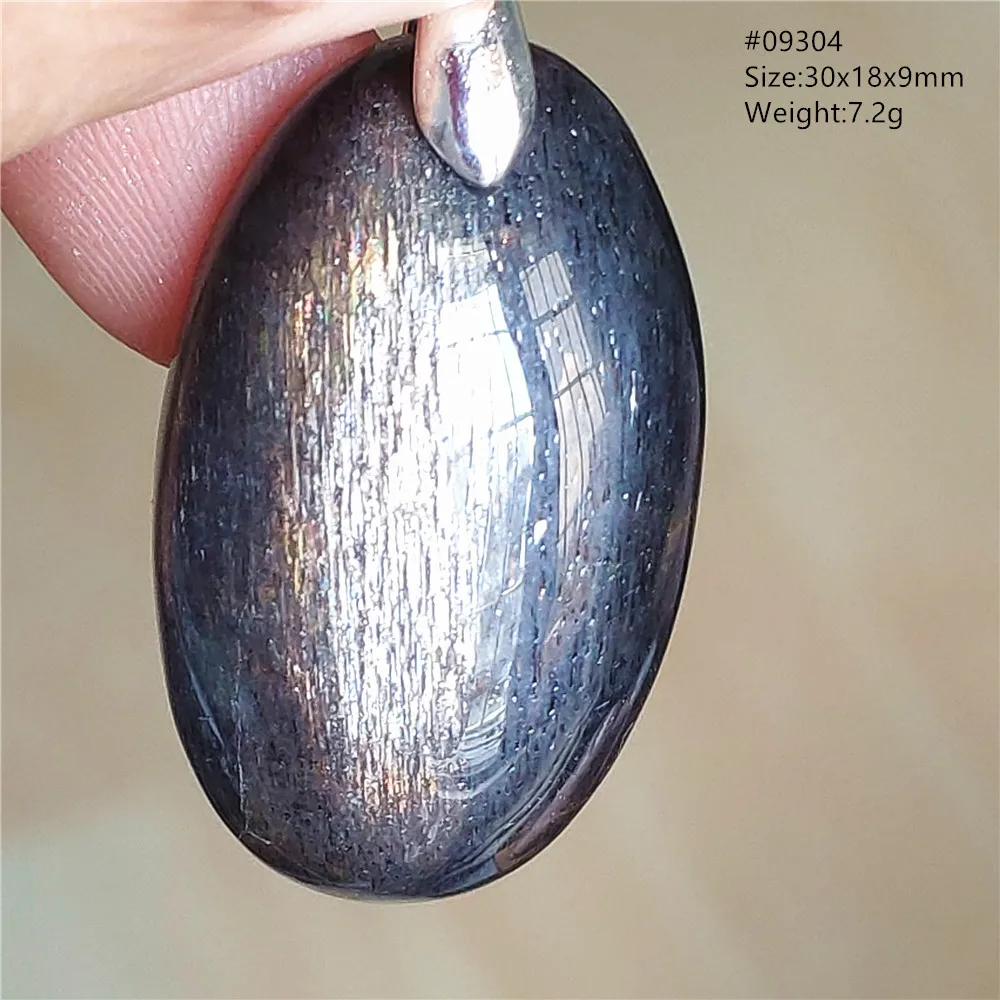 Natural Black Sunstone Orange Moonstone Pendant Gemstone Women Pendant Flash Moonstone Oval Necklace Beads AAAA