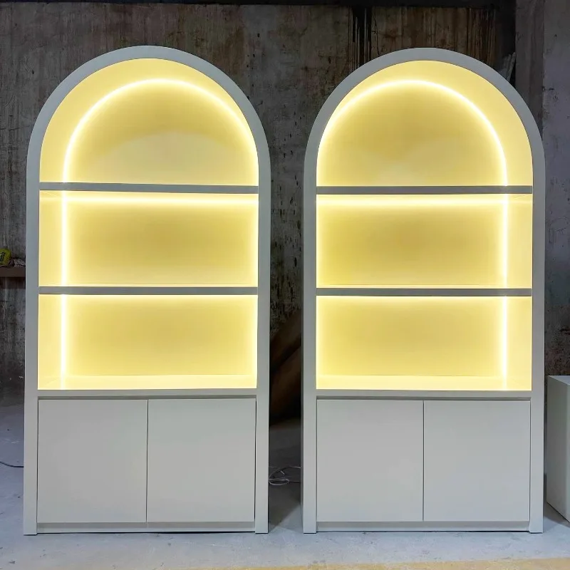 Customized Skin Care Products Display Rack Cosmetics Cabinet Display Rack Cosmetics Display Cabinet Salon Corner Cabinet