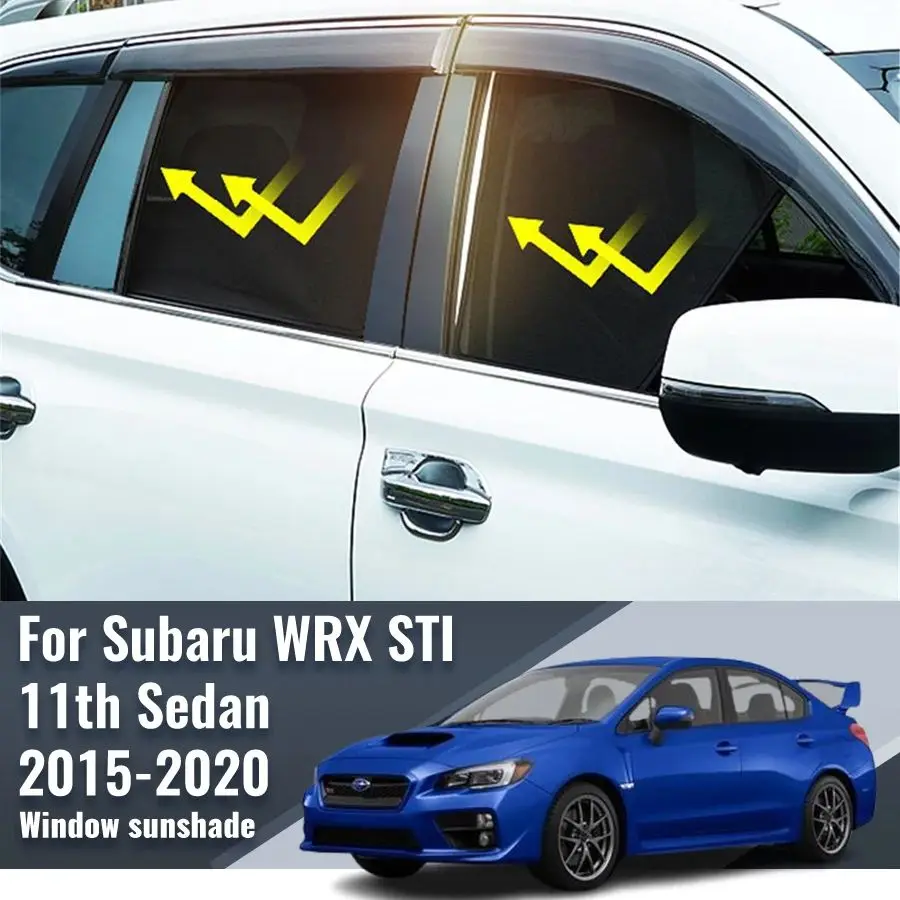 

For Subaru WRX STI VA Sedan 2015-2020 Magnetic Car Window Curtains Solar Sunshield Shadow Mesh Glass Shading Sun Protection