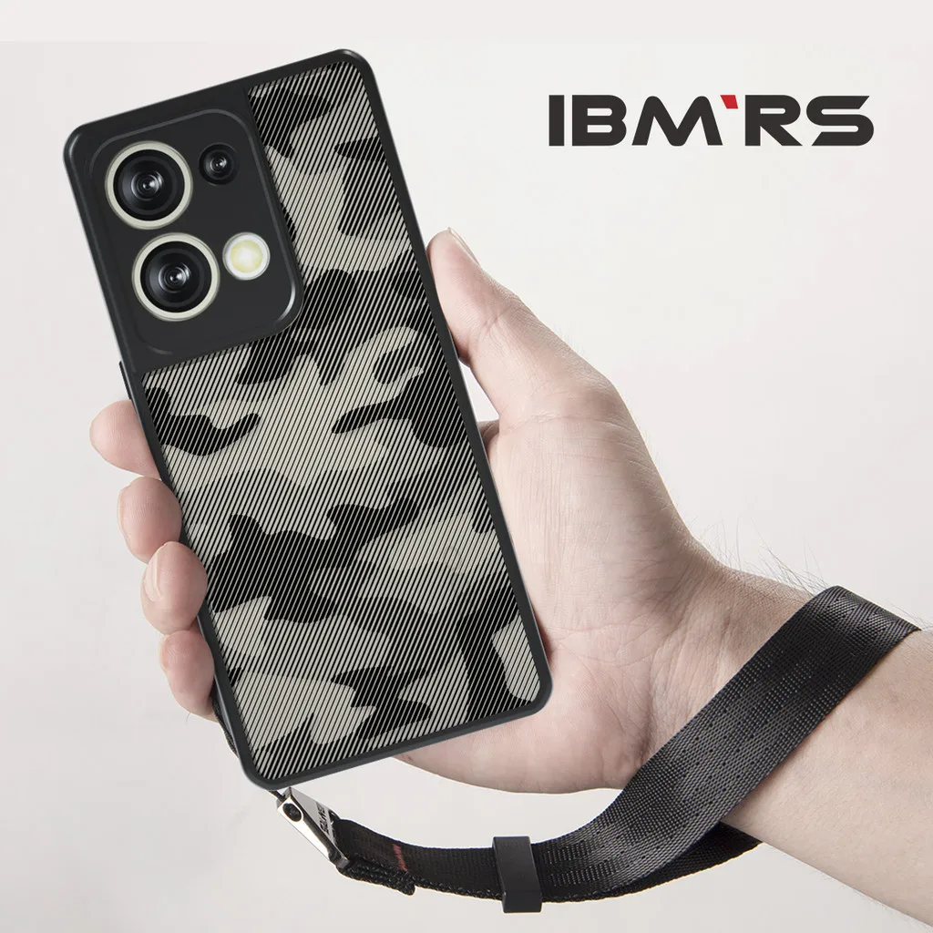 

IBMRS for Oppo reno 9 pro plus Phone Case,Military grade protection camo clear transparent case(Comes with wrist strap)