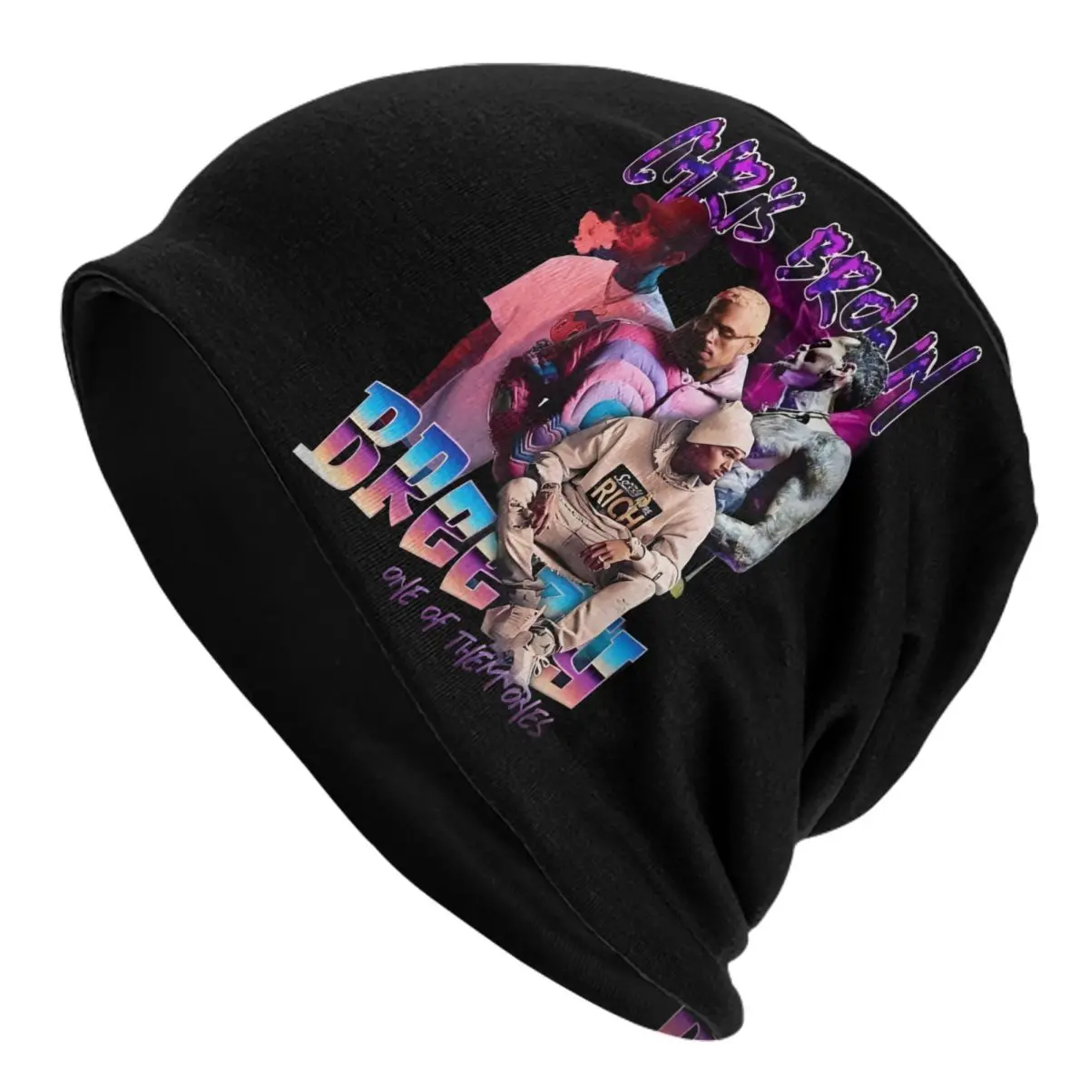 Rapper Chris Brown Bonnet Hat Autumn Winter Outdoor Skullies Beanies Hat 90s Music Breezy for Men Women Warm Head Wrap Caps