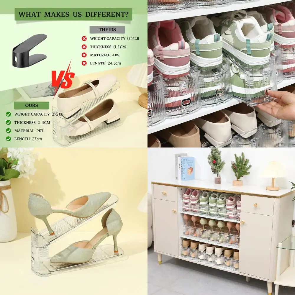 

Органайзер для обуви на 24 ячейки, регулируемый, экономит место, нескользящий, простая сборка