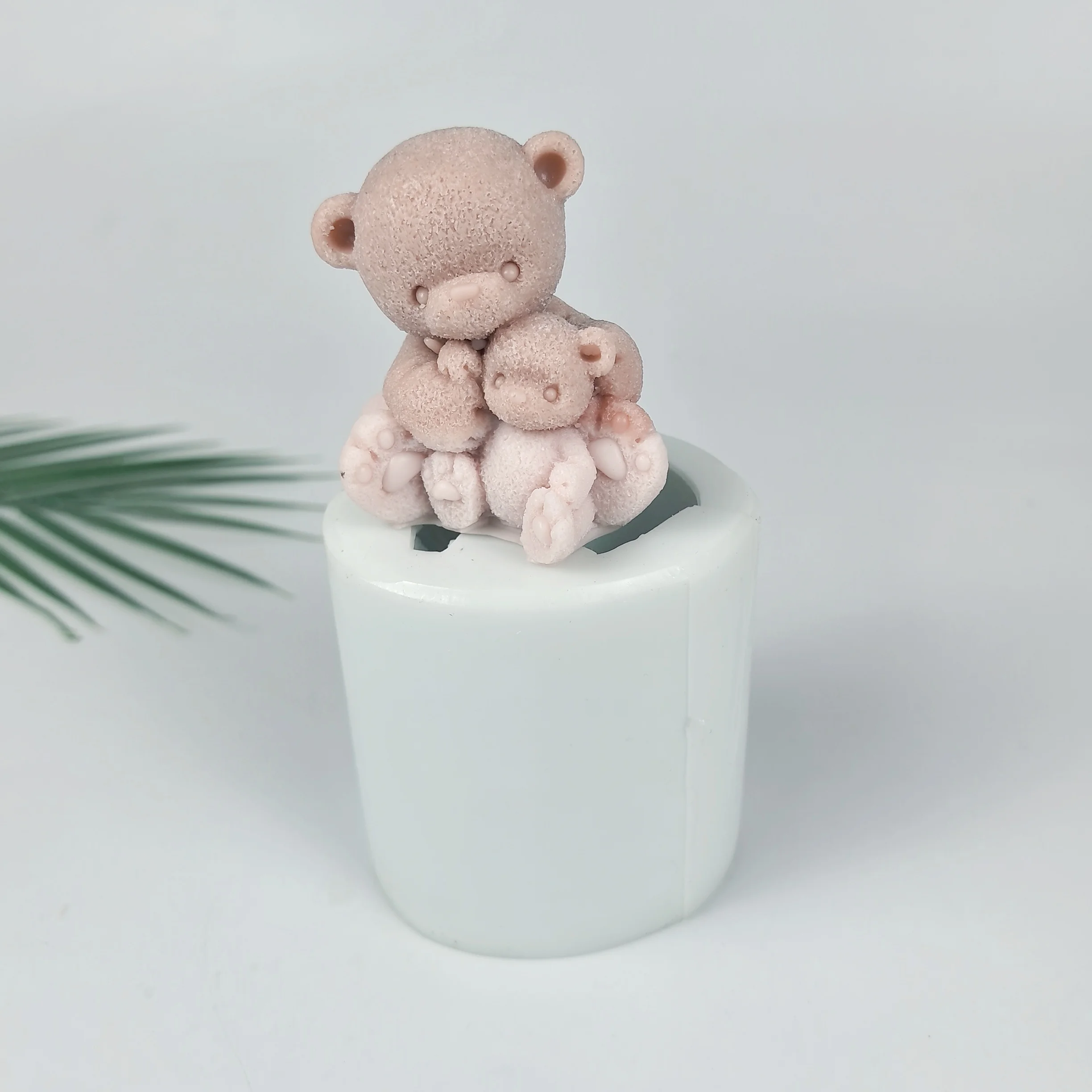 

3D Animals Mold Bear Mother&Baby Moulds Silicone Candle Soap Molds Resin Cake Decor Wedding Birthday Candles Handmade DW0892