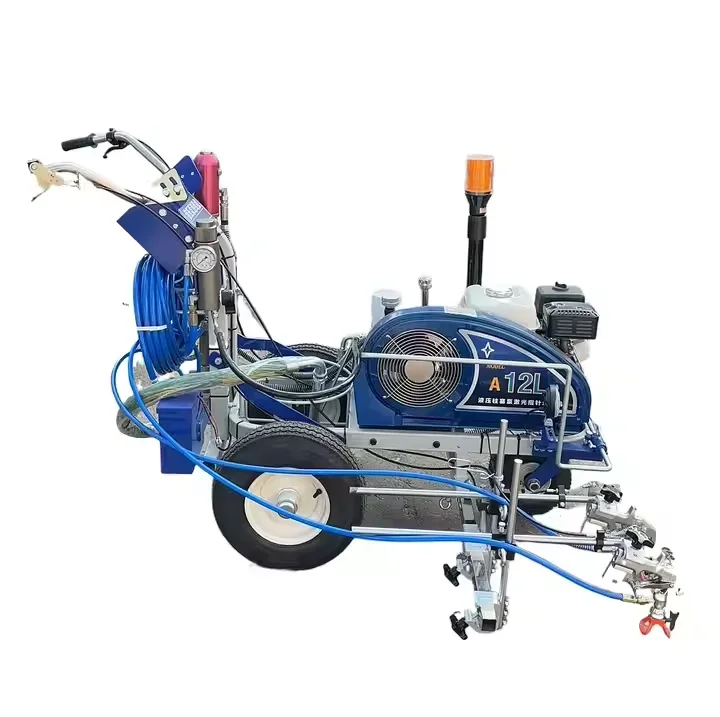 SW-5E Airless Line Striper Two Guns Large Parking Lot Automatically Stripe Skip Lines Cold Paint Road Marking Machine