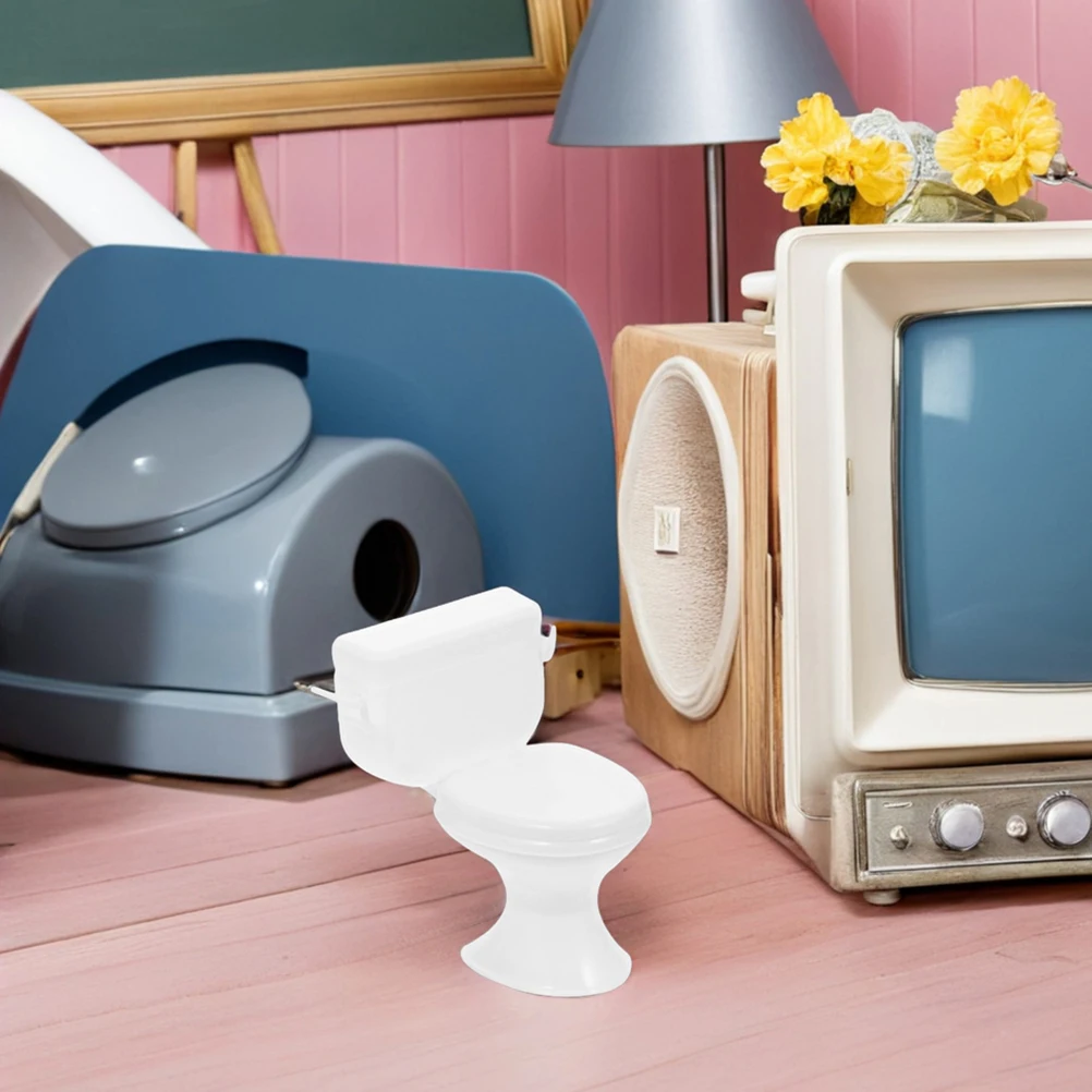 

4pcs Party Cake Decoration Unique Design Miniature Toilet Dollhouse Accessories Bathroom Furniture Set Reusable